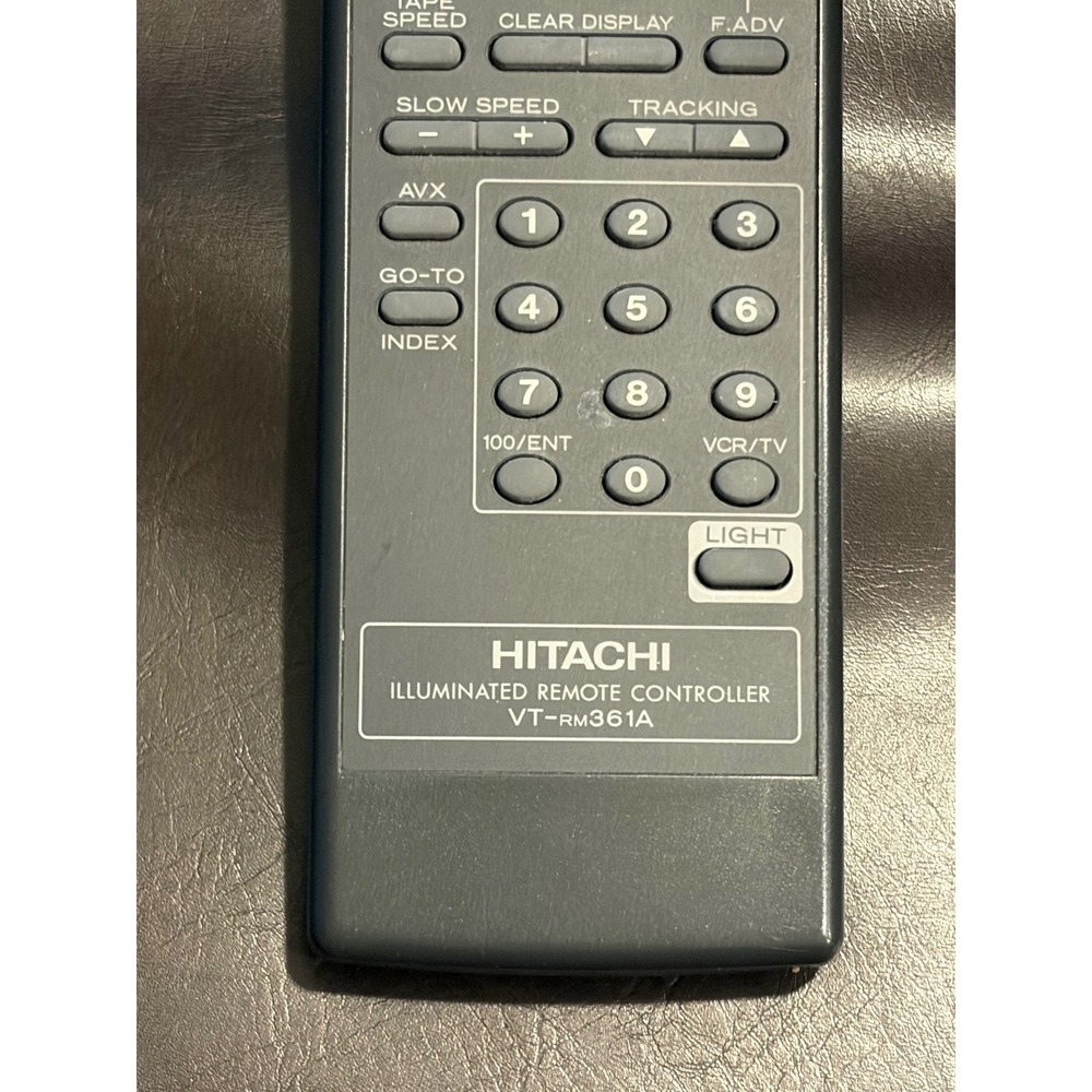 Hitachi VT-RM361A Illuminated Remote Controller VCR TV Vintage Gray